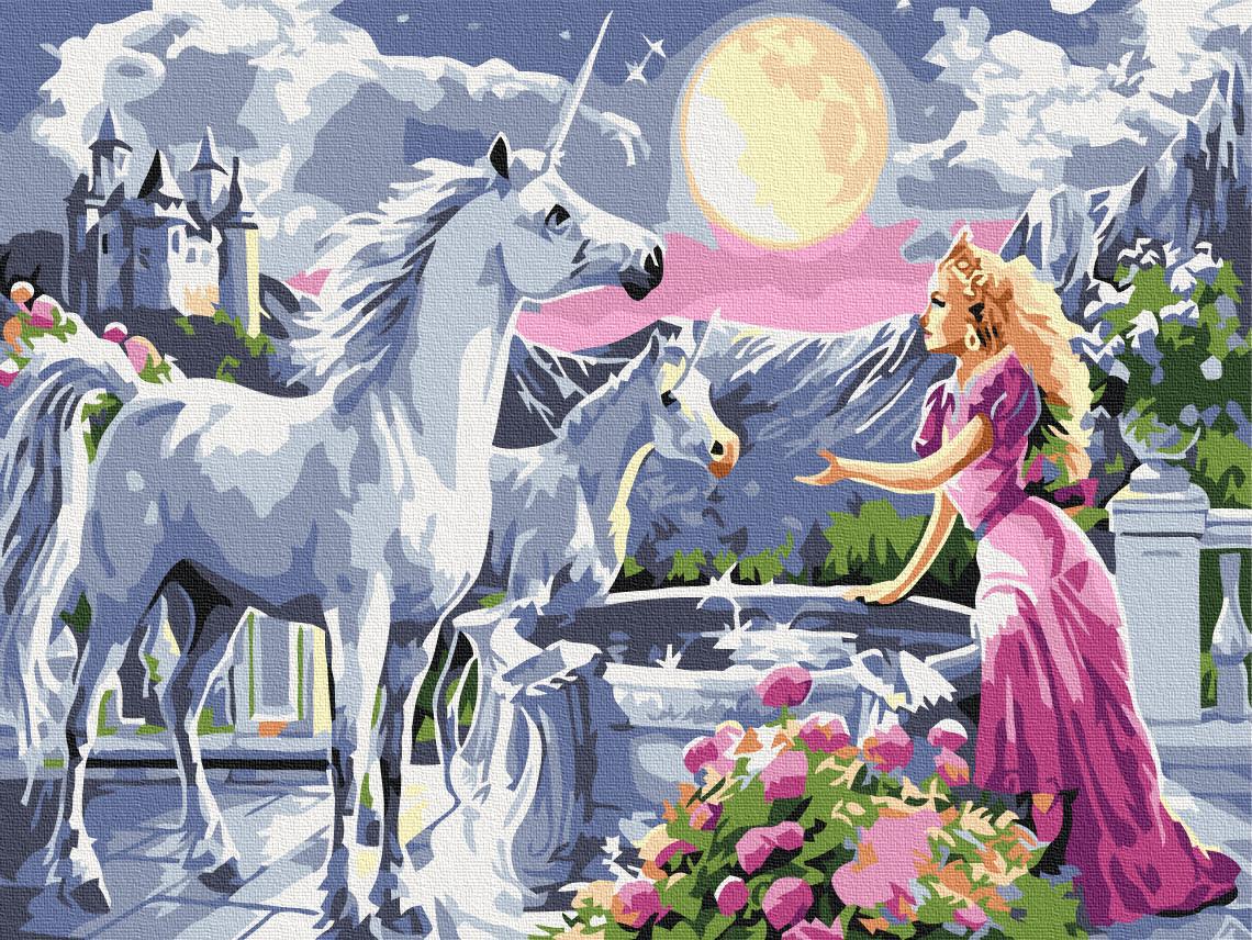 Картина по номерам Brushme Премиум Принцесса и единороги 40x50 см (PBS25996)