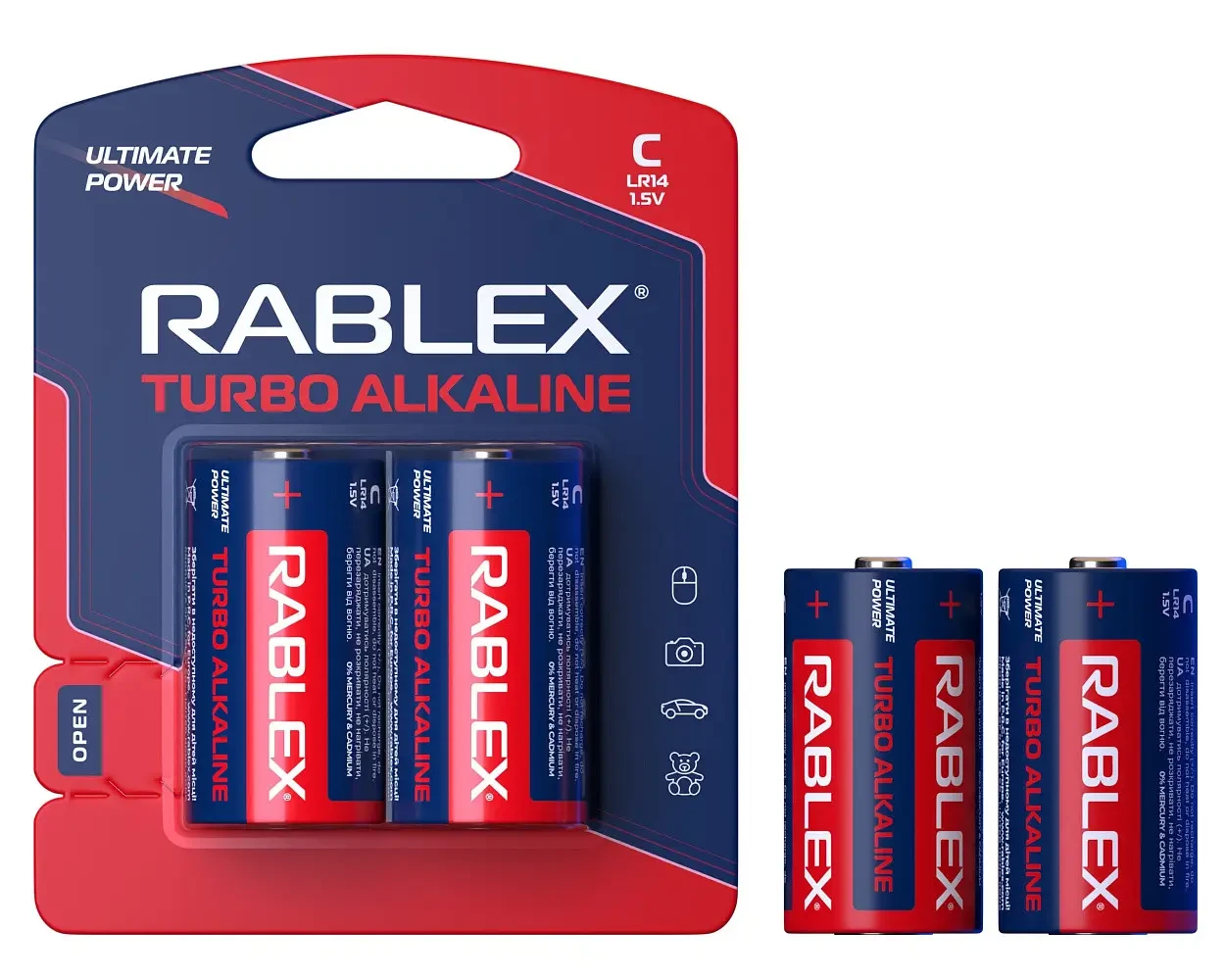 Батарейка Rablex Turbo ALKALINE 1,5V LR14 C - фото 2 Батарейка Rablex Turbo ALKALINE 1,5V LR14 C - фото 2