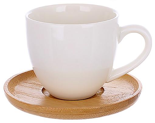 Чашки Ceram Bamboo 6 чашек и 6 бамбуковых блюдцев 100 мл