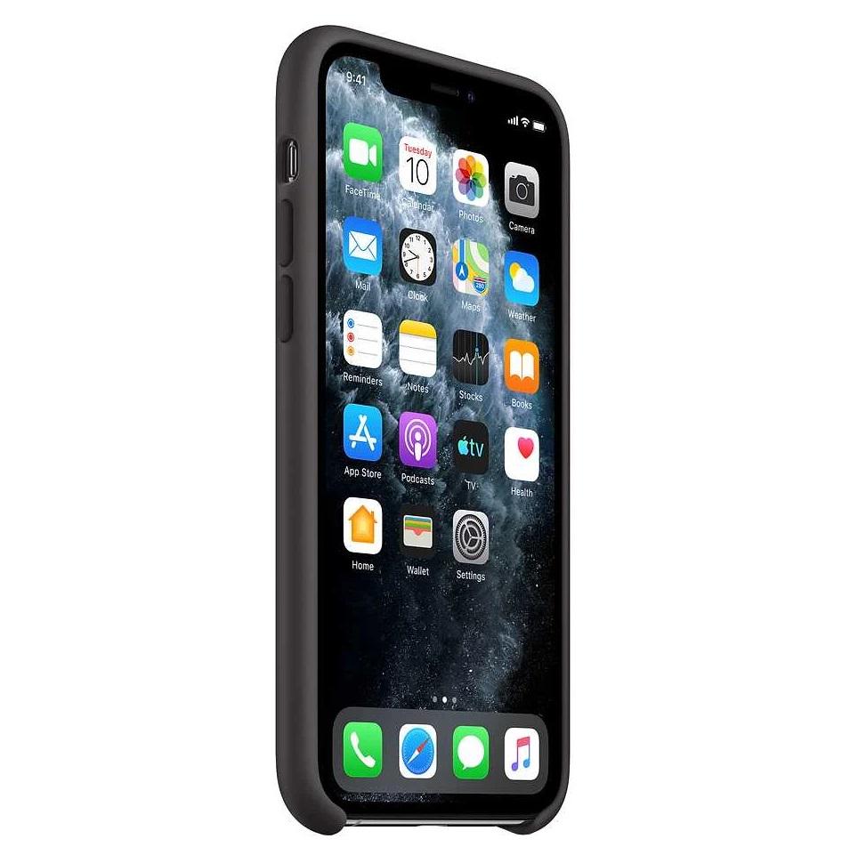 Чехол противоударный силиконовый Silicone Case MX002ZM/A для Apple Iphone 11 Pro Max (6.5") Black - фото 2