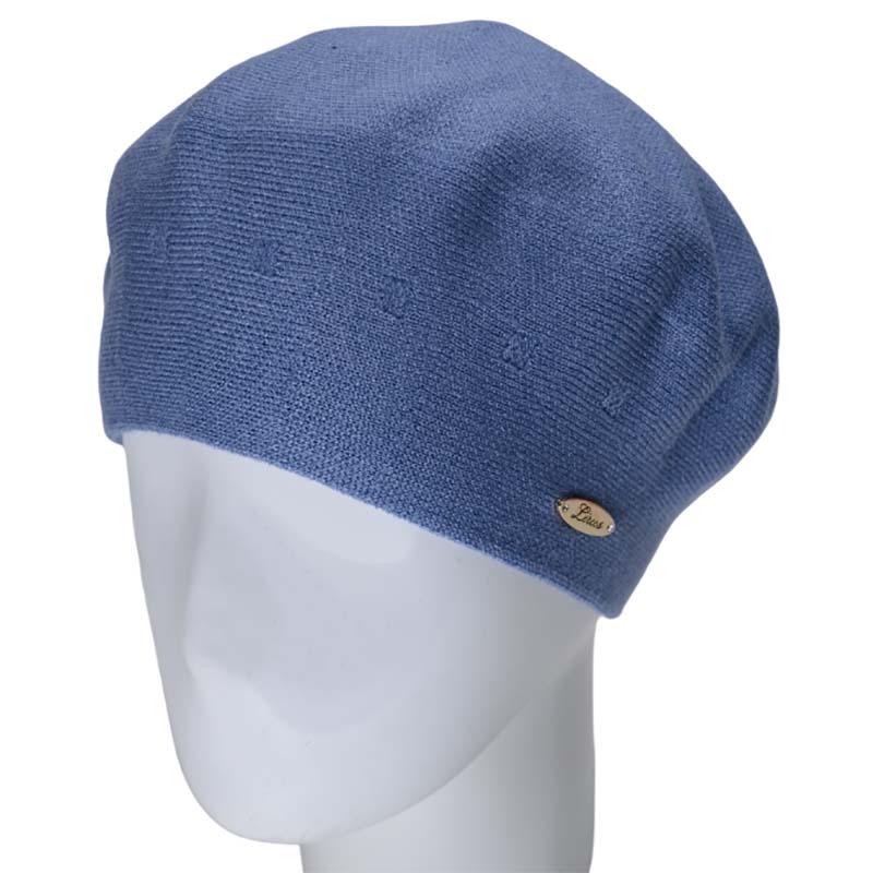 Берет женский двойной Novita Етюд L р. 57-58 Темный джинс