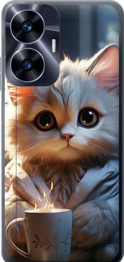 Чехол на Realme C55 White cat (5646u-2992-42517)