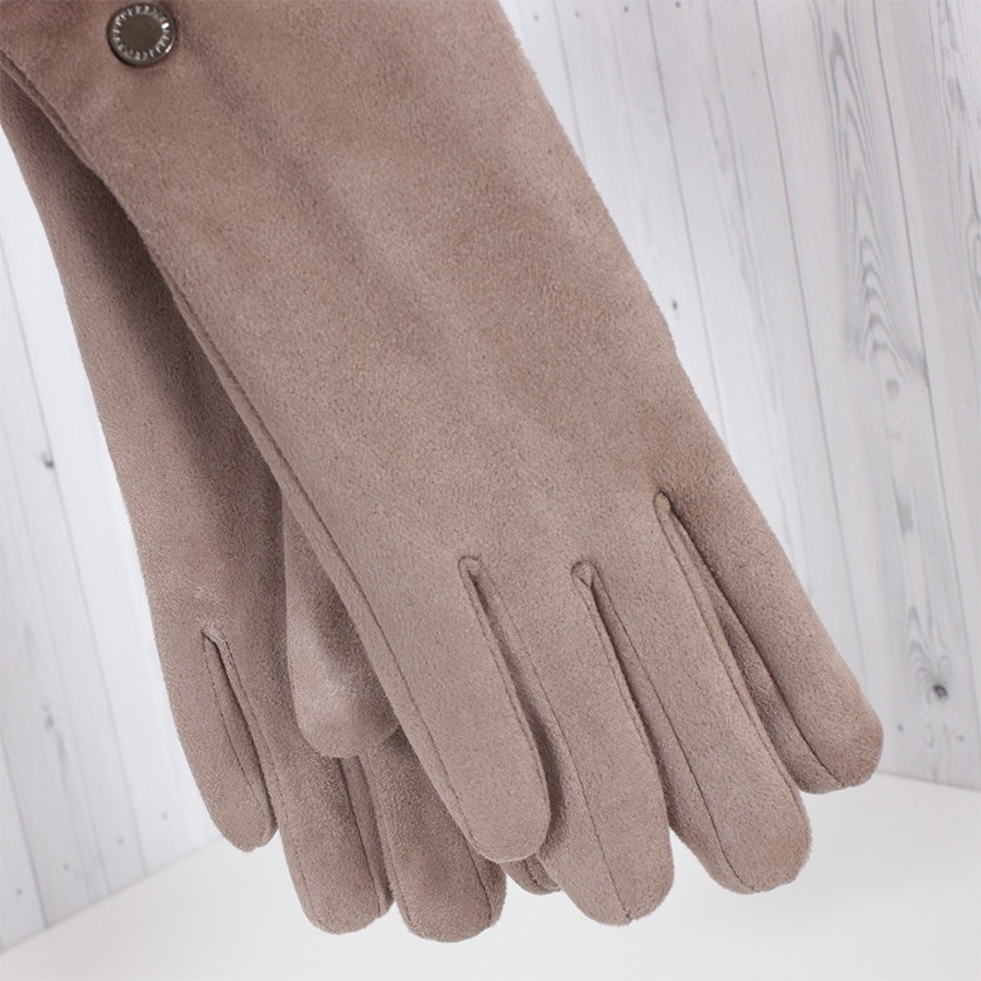 Рукавички жіночі зі штучної замші D1682-3T демісезонні 7,5"-8" Бежевий (2818732211) - фото 4 Рукавички жіночі зі штучної замші D1682-3T демісезонні 7,5"-8" Бежевий (2818732211) - фото 4