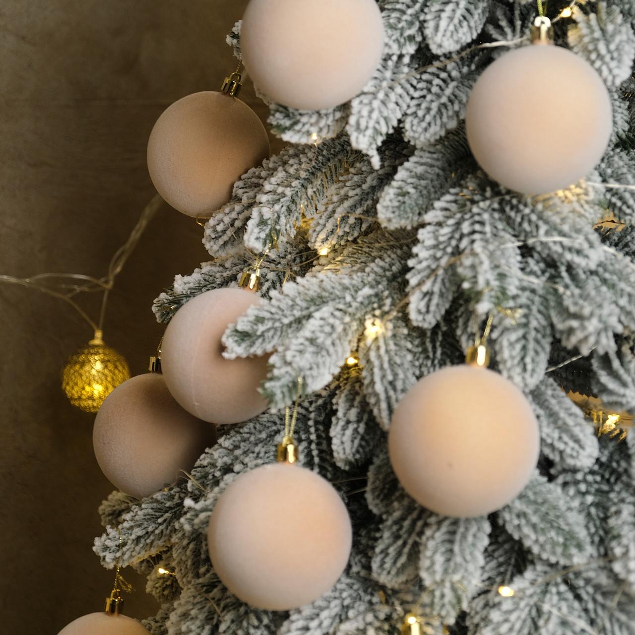 Набор елочных шариков Бархат D 8 см 18 шт. Нюдовый бежевый (2765836635) - фото 3 Набор елочных шариков Бархат D 8 см 18 шт. Нюдовый бежевый (2765836635) - фото 3