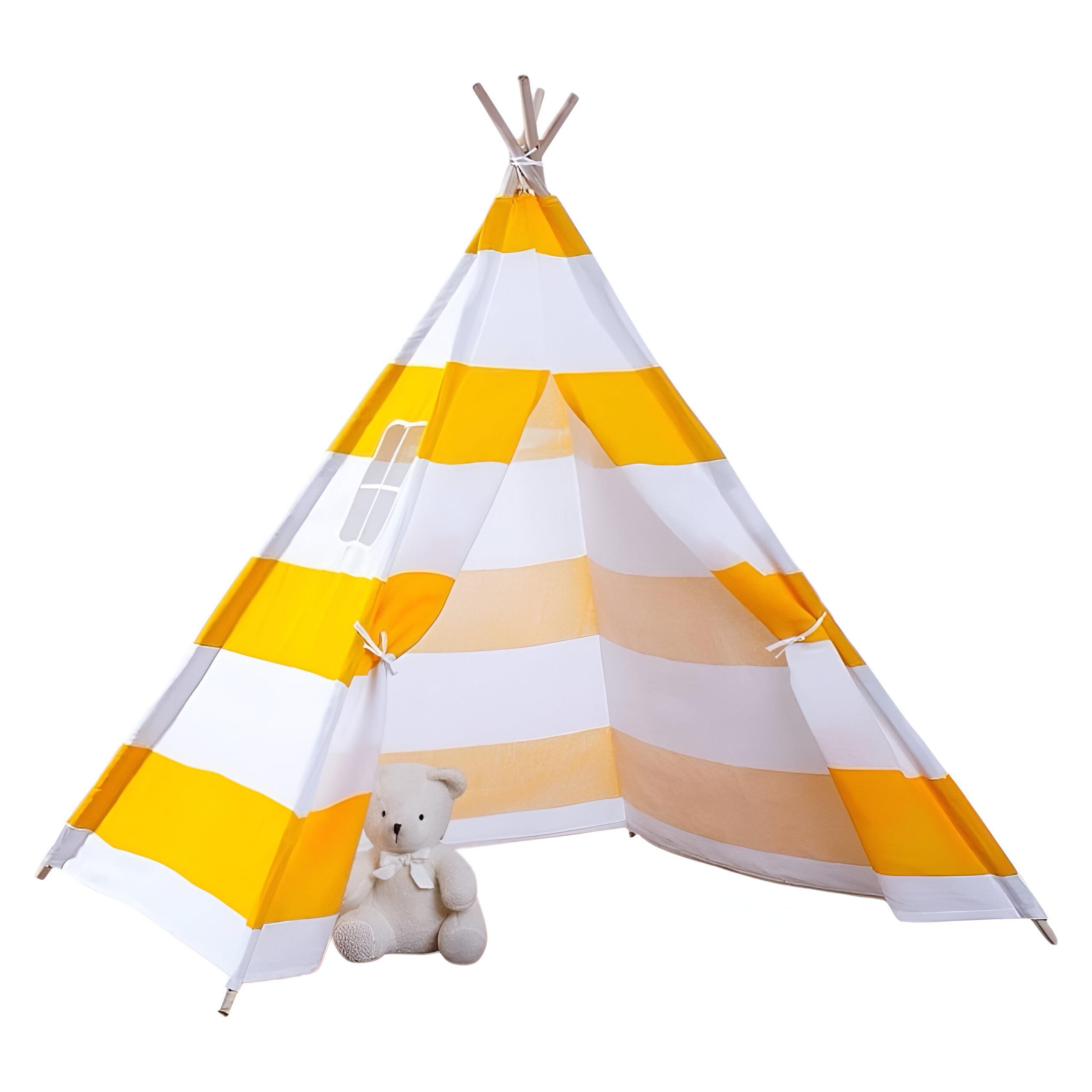Детская палатка-вигвам K 2114 150х120х135 см Желто-белый - фото 4 Детская палатка-вигвам K 2114 150х120х135 см Желто-белый - фото 4