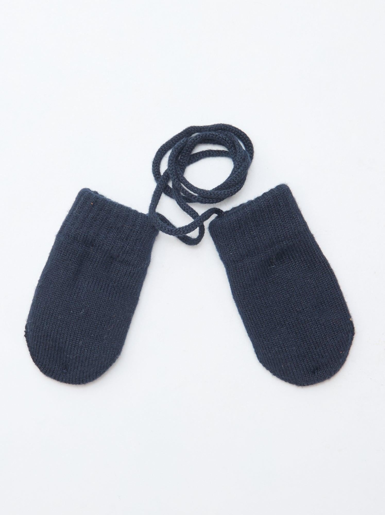 Детские варежки зимние вязаные Kiabi 0-6 мес Темно-синий (0778)