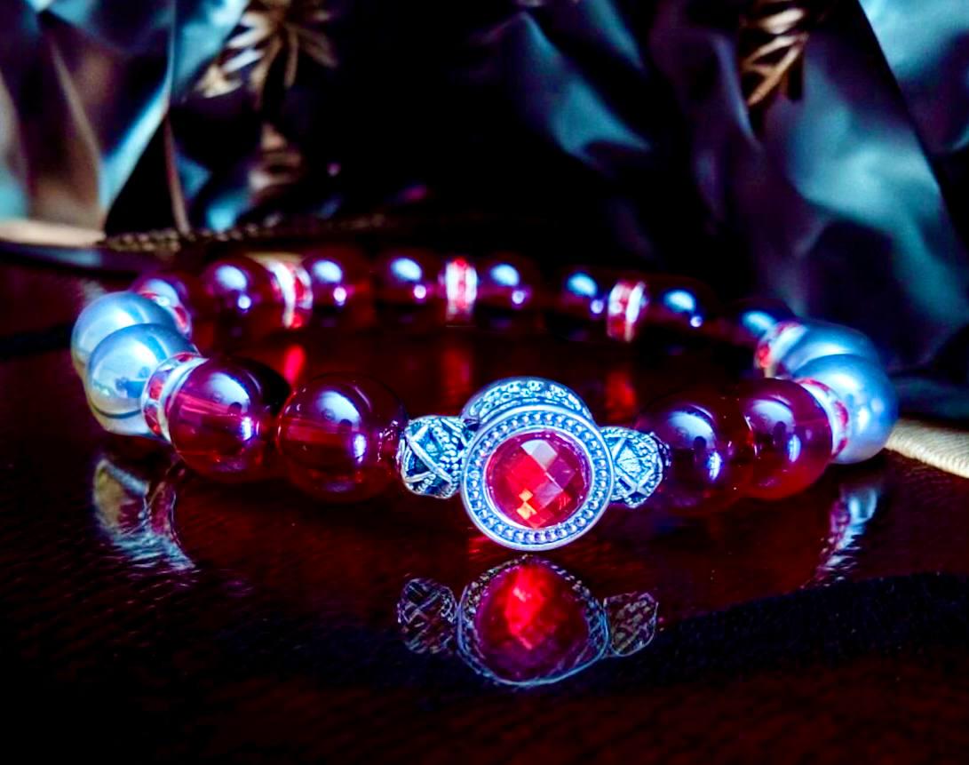 Браслет LITAURS натуральный камень гранат/гематит с металлическими вставками М 15-17 см (251113) - фото 7 Браслет LITAURS натуральный камень гранат/гематит с металлическими вставками М 15-17 см (251113) - фото 7