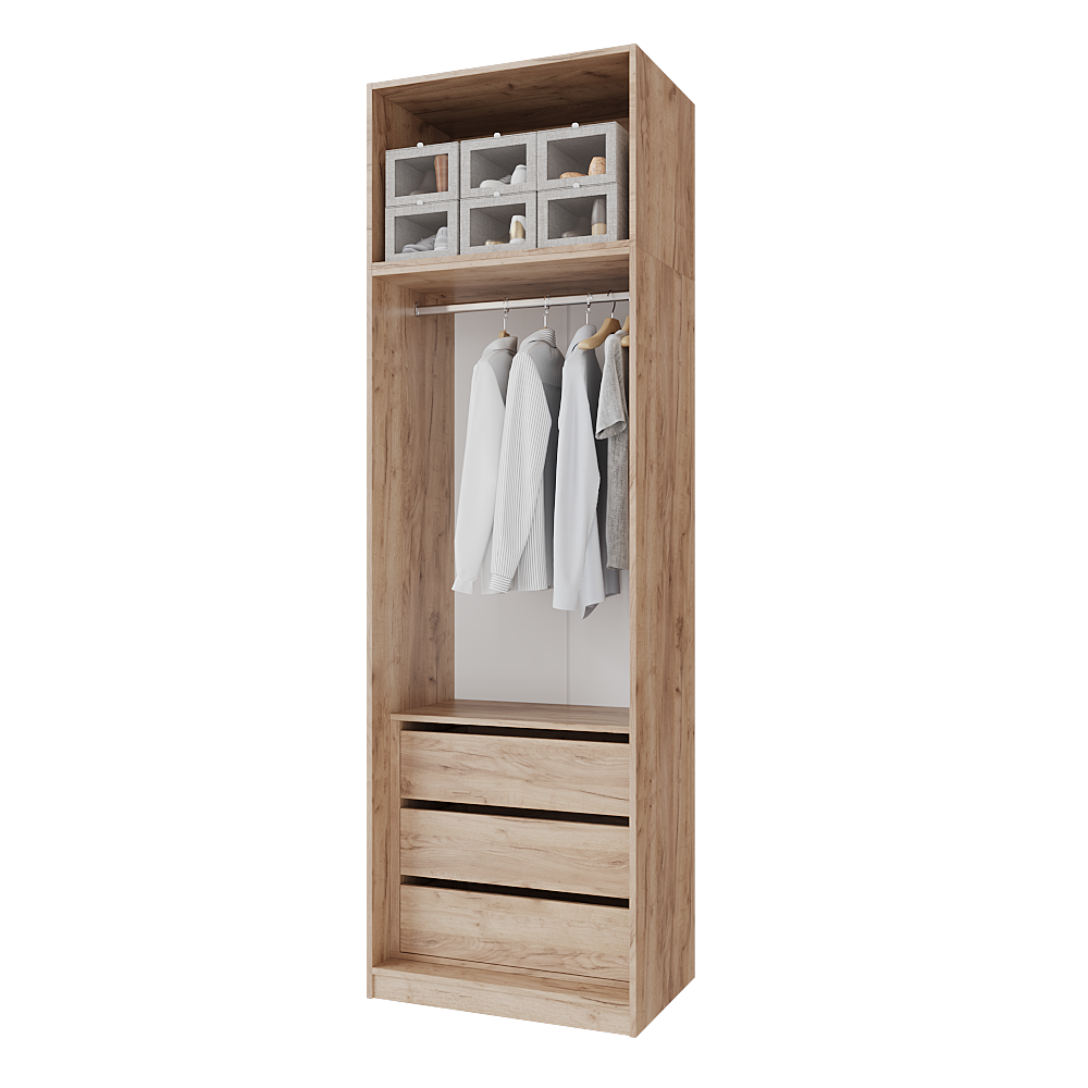 Шкаф распашной с тумбой и антресолью Меблітренд Чиназес Чита-800.5 800х500х2550 мм Дуб крафт золотой/Графитовый (27352800) - фото 2 Шкаф распашной с тумбой и антресолью Меблітренд Чиназес Чита-800.5 800х500х2550 мм Дуб крафт золотой/Графитовый (27352800) - фото 2