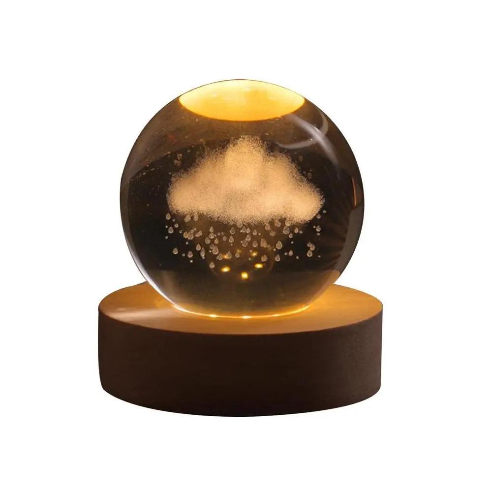 Нічник 3D Кришталева куля Rain Cloud