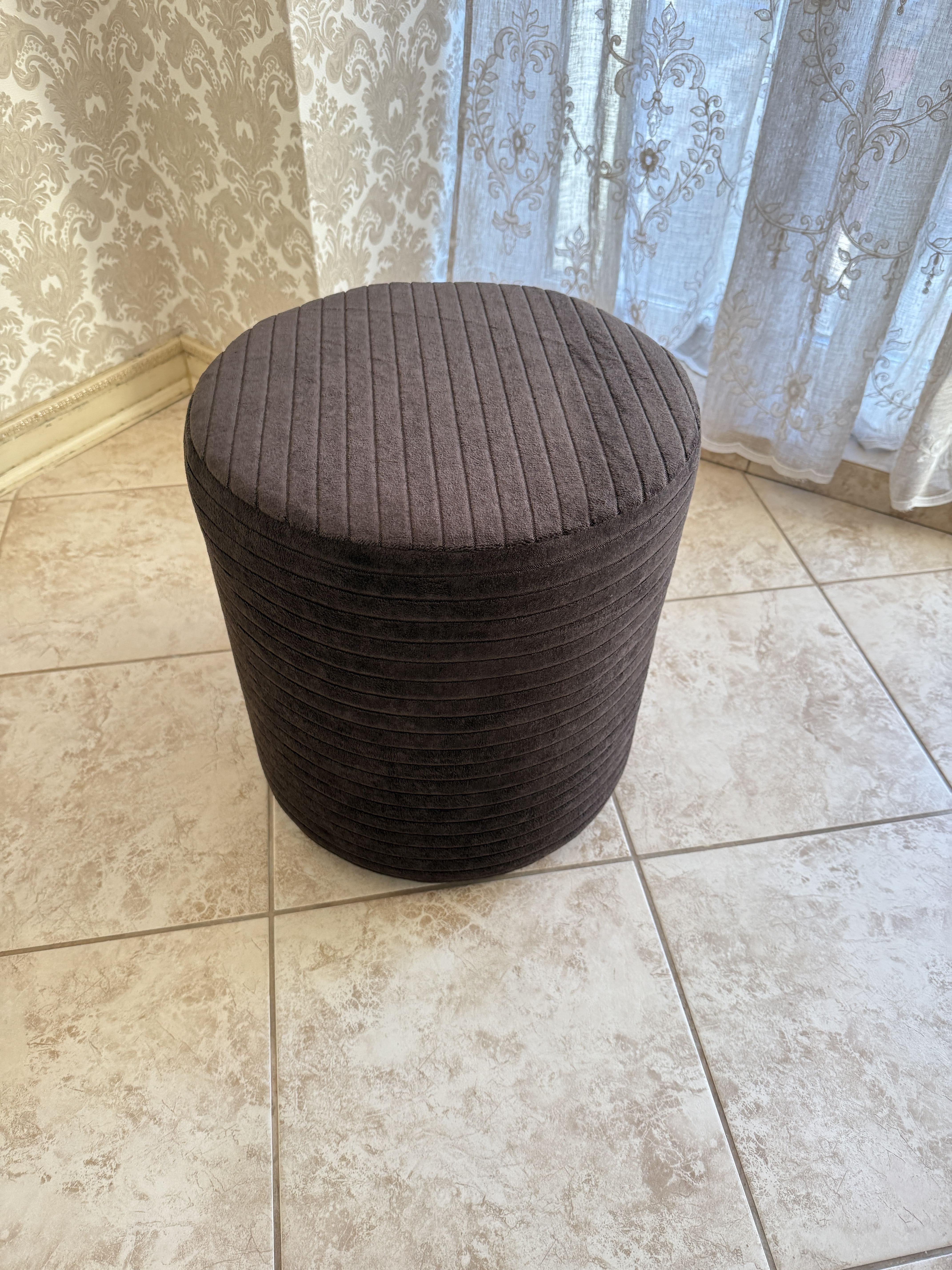 Пуф круглый велюровый 380х420 мм Вильвет Коричневый (1515)