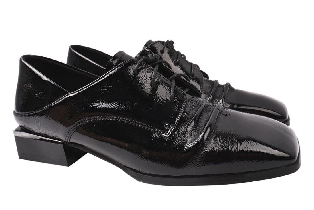 Туфли женские Berkonty из лаковой кожи на низком ходу р. 39 Черный (334-21DTC)