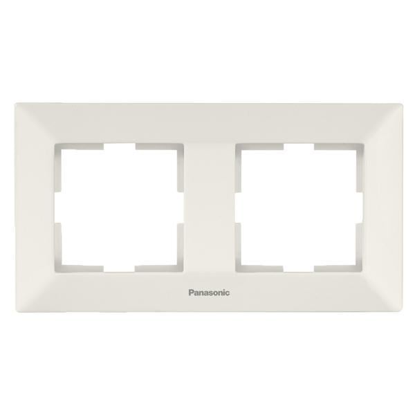 Рамка 2-местная Panasonic Arkedia Slim горизонтальная Кремовый (480500130)