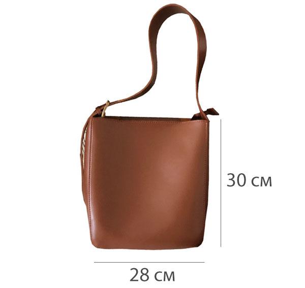 Женская сумка из экокожи с регулируемым ремнем M00029-2 28х30х8 см Коричневый/Золотистой фурнитурой - фото 5 Женская сумка из экокожи с регулируемым ремнем M00029-2 28х30х8 см Коричневый/Золотистой фурнитурой - фото 5