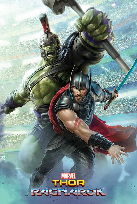 Постер плакат Тор Рагнарёк Тор и Халк/Thor Ragnarok Thor And Hulk 61x91,5 см