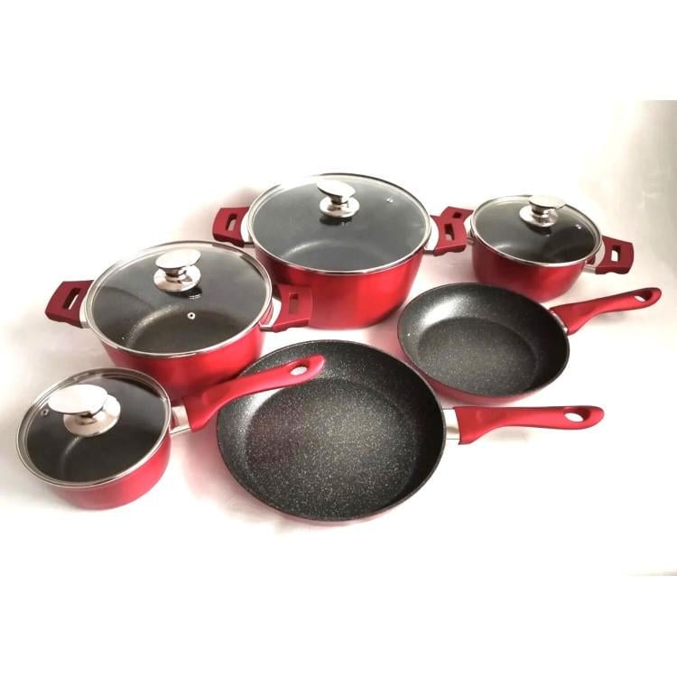 Набір каструль BN-335 1,8 л/2,8 л/5,1 л/6,5 л та 2 сковороди 24 см/28 см (BN-335)