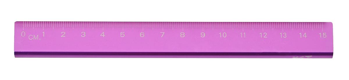 Линейка YES Triangle металическая 15 см Фиолетовый