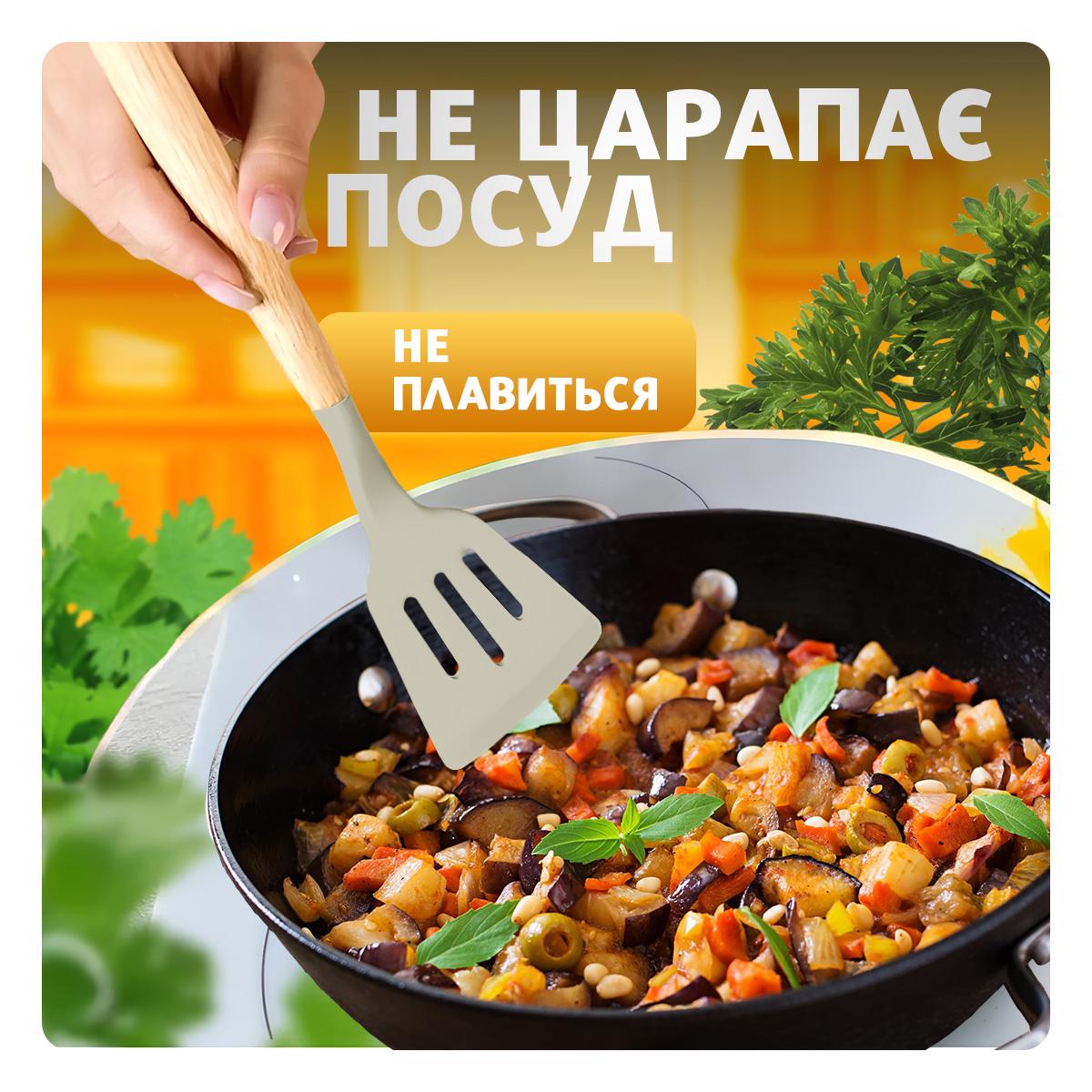 Набір кухонного приладдя Kayfovo KS-12S-1 з 12 силіконових предметів ополоник/кухонні щипці/лопатки Grey (29295) - фото 3 Набір кухонного приладдя Kayfovo KS-12S-1 з 12 силіконових предметів ополоник/кухонні щипці/лопатки Grey (29295) - фото 3