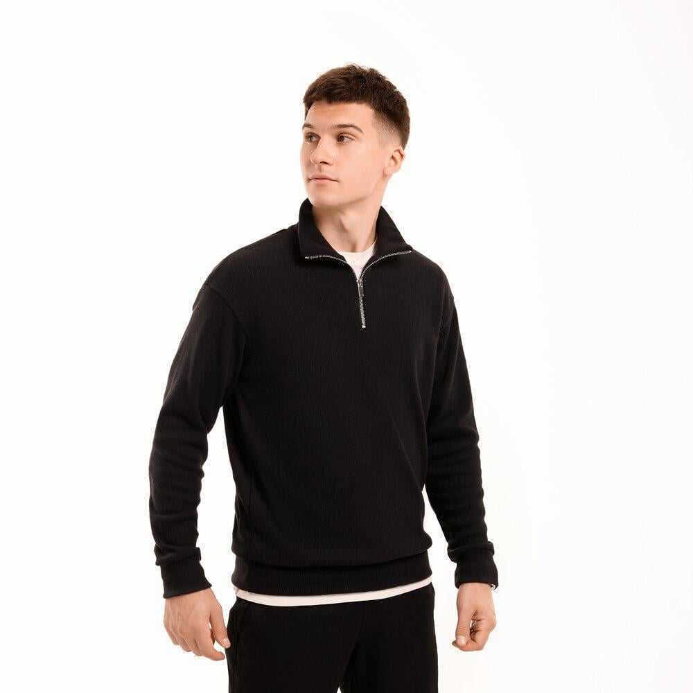 Джемпер мужской Evermont на замке трикотажный XXL Черный (26487/4)