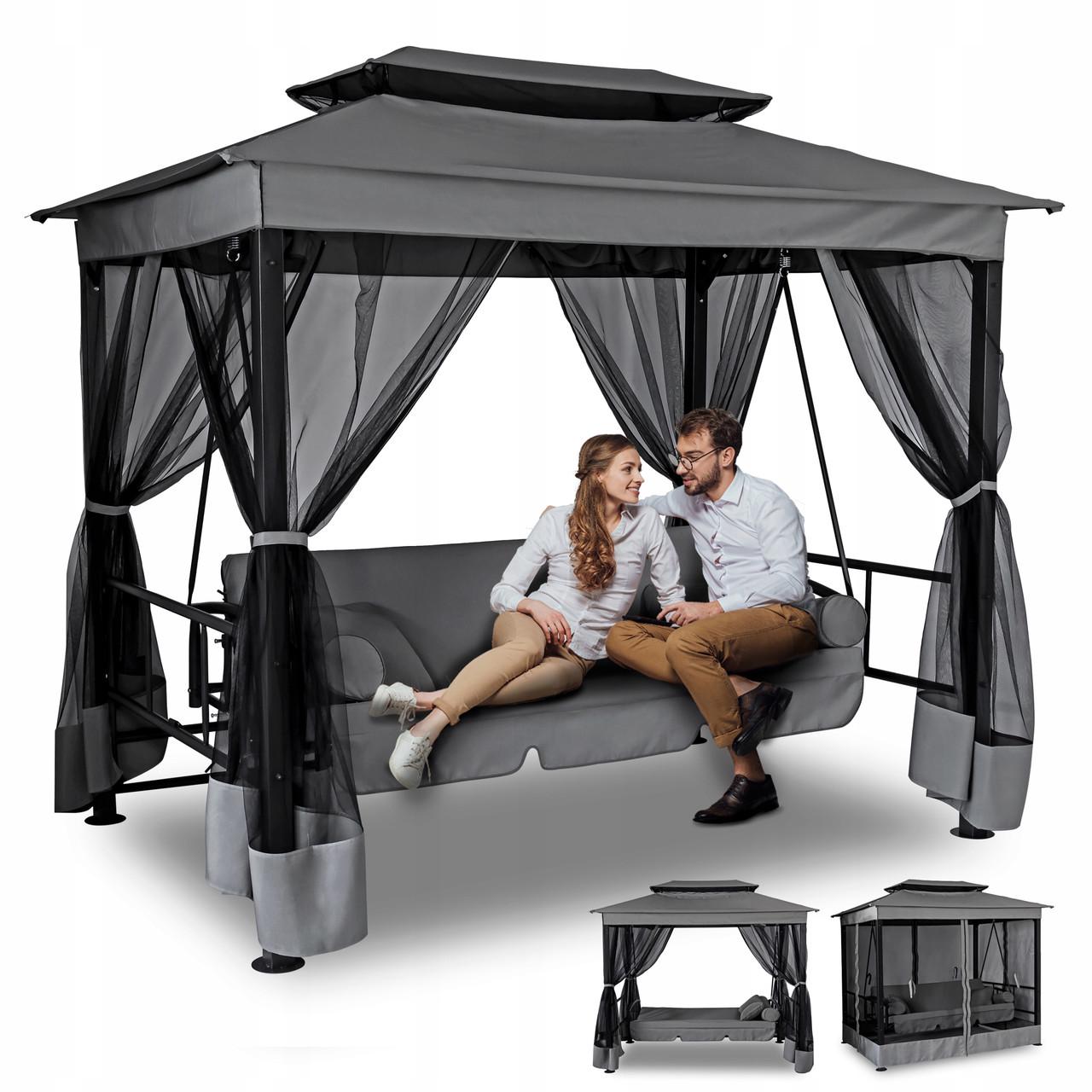 Садова гойдалка з павільйоном Just Garden Panama Сірий (2693494079) - фото 5 Садова гойдалка з павільйоном Just Garden Panama Сірий (2693494079) - фото 5