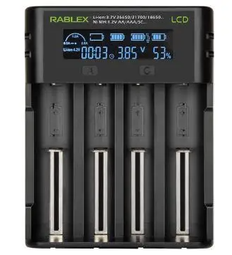 Зарядний пристрій Rablex RB405 на 4 акумулятори АА/ААА (12133899)