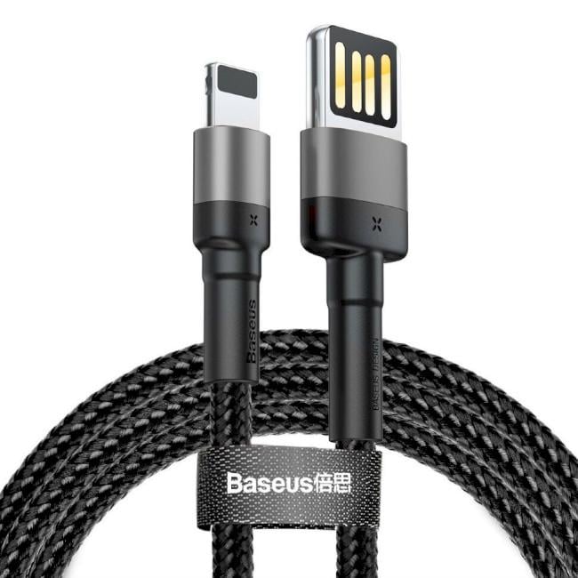 Кабель Baseus Cafule Cable special edition USB For iP 1,5A 2M Grey/Black - фото 1