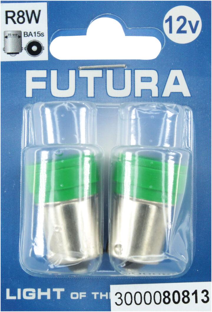 Лампочка FUTURA Груша LED SMD 12V 6 диодов R8W BA15s 2 шт. Зеленый (80813)