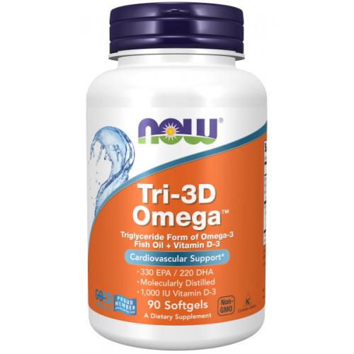 TRI-3D Омега Now Foods в мягких капсулах №90 (18604) - фото 1