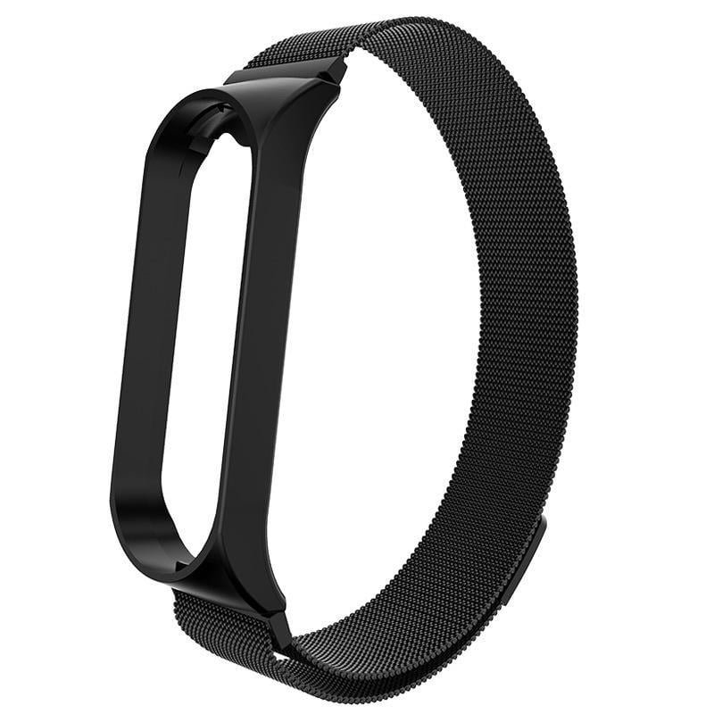 Ремешок для смарт-браслетов Milanese Youth металлический для Xiaomi Mi Band 4/3 Черный (2209P)