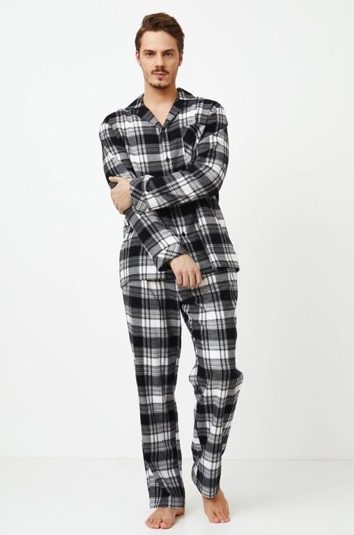 Піжама чоловіча Aruelle сорочка і штани XXL Чорно-білий (James-long)