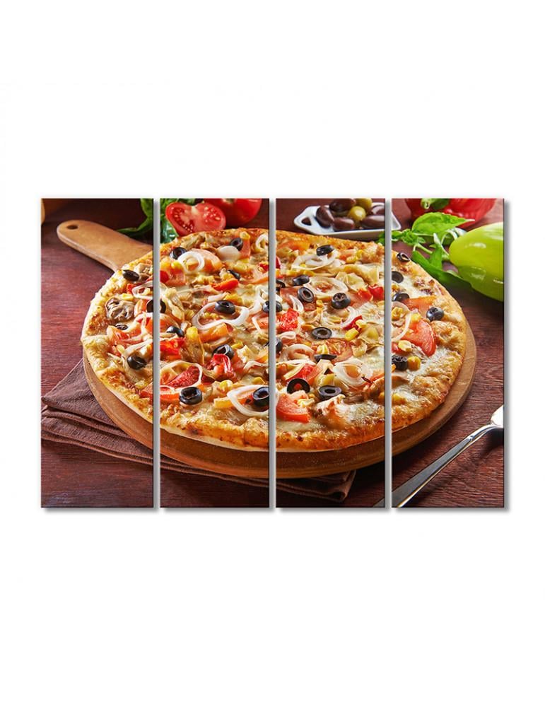 Картина модульная Сельская пицца 4 модуля 80x120 см