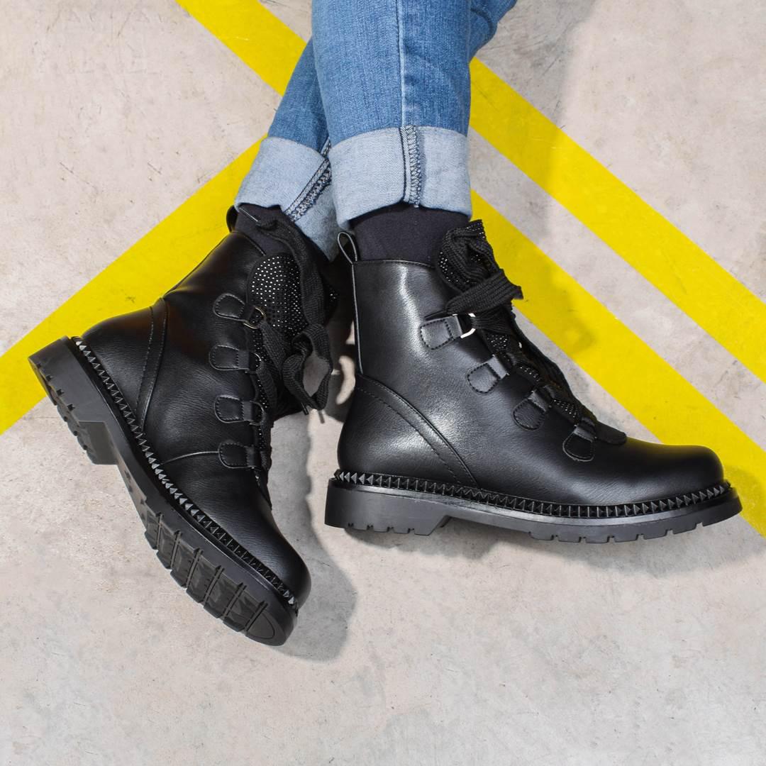 Ботинки женские со стразами 326224 р. 37 24 см