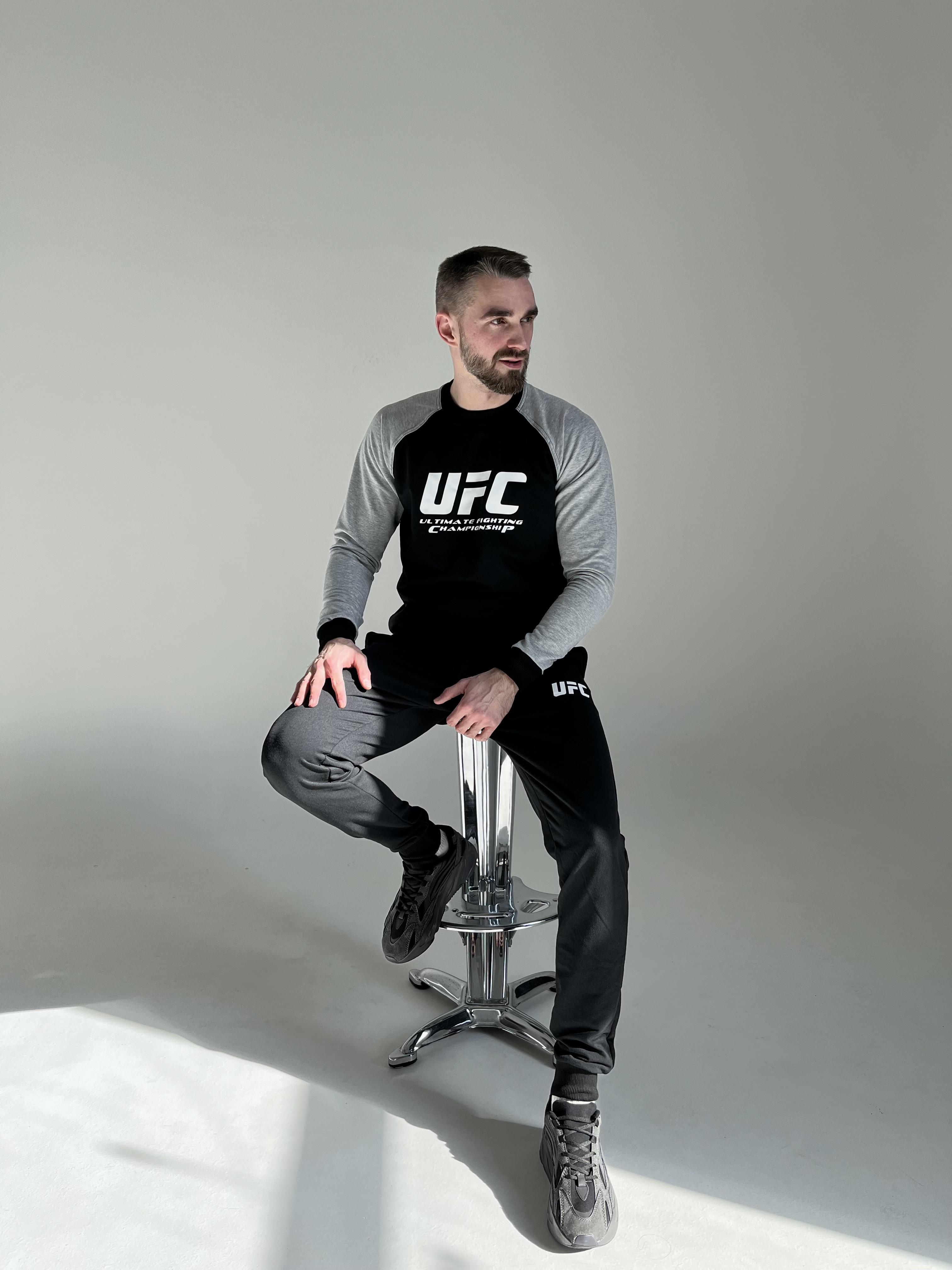 Спортивний костюм чоловічий UFC XL Чорно-сірий (10048829) - фото 10