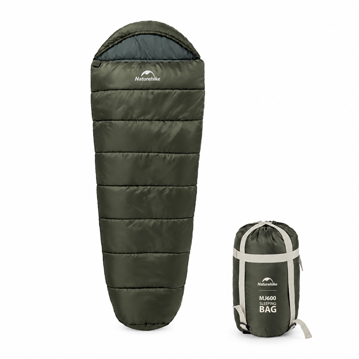 Спальный мешок с капюшоном Naturehike MJ600 CNK2300SD014 Сечь -5°C 210x80 см Green (6979850308526)