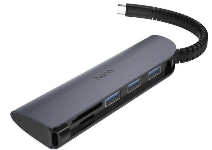 Usb Hub HOCO HB17 TYPE C to 3 USB  SD micro SD (000144528)