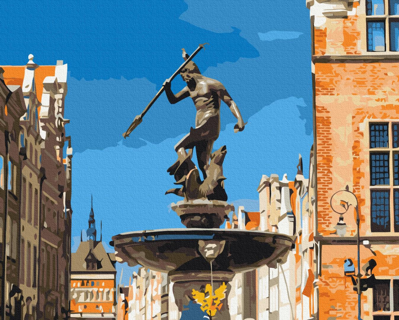 Картина по номерам Brushme Премиум Фонтан Нептуна Гданск 40x50 см (PBS53435)