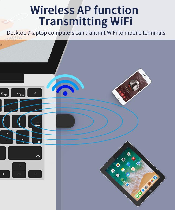 Адаптер Erston 2в1 USB WiFi 2.4G + Bluetooth 4.2 Mini - фото 9
