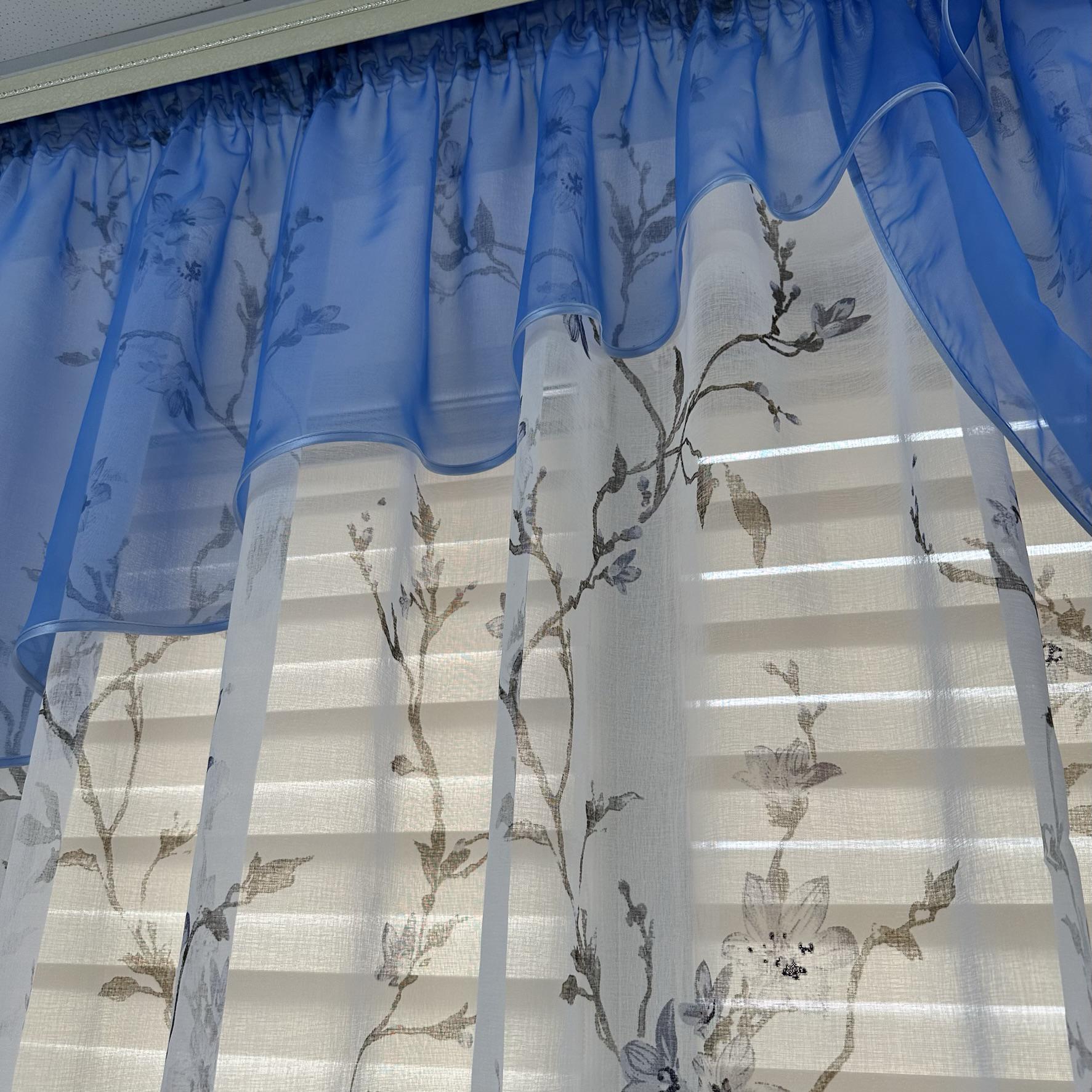 Фіранка на кухню TG Home №410 Блакитний (410-29) - фото 2 Фіранка на кухню TG Home №410 Блакитний (410-29) - фото 2