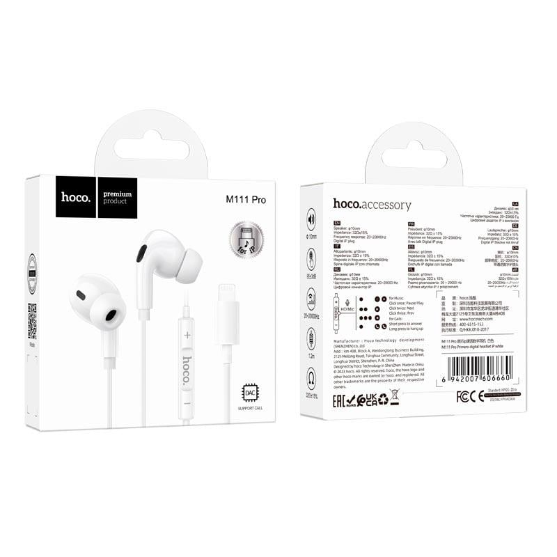 Навушники Hoco M111 Pro Primer digital headset Lightning White - фото 4