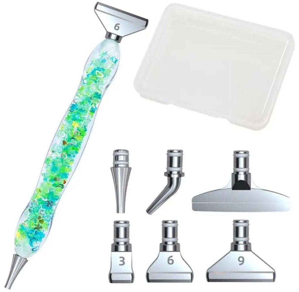 Стилус для алмазной мозаики с металлическими насадками Зеленый (2169613311)