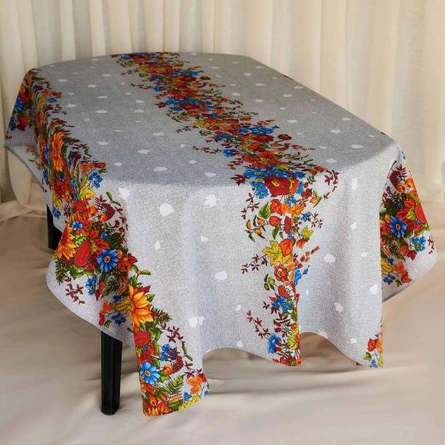 Скатертина для кухні Прованс Квіти з льону 150x110 см (Е05013В-3)