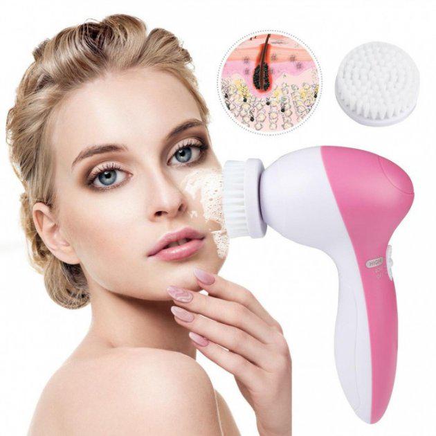 Массажер для лица и тела Facial Cleaning Set AE-8782C 4в1 и бокс для хранения - фото 3