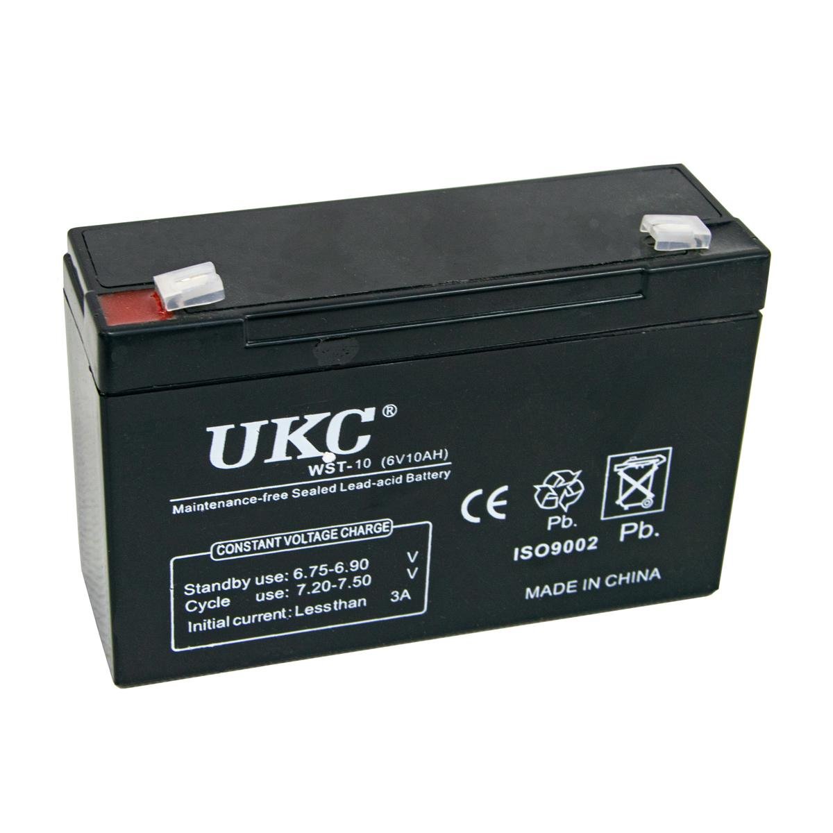 Необслуживаемый аккумулятор для бесперебойника UKC WST-10 6 V 10A h (1009523-Black) - фото 1