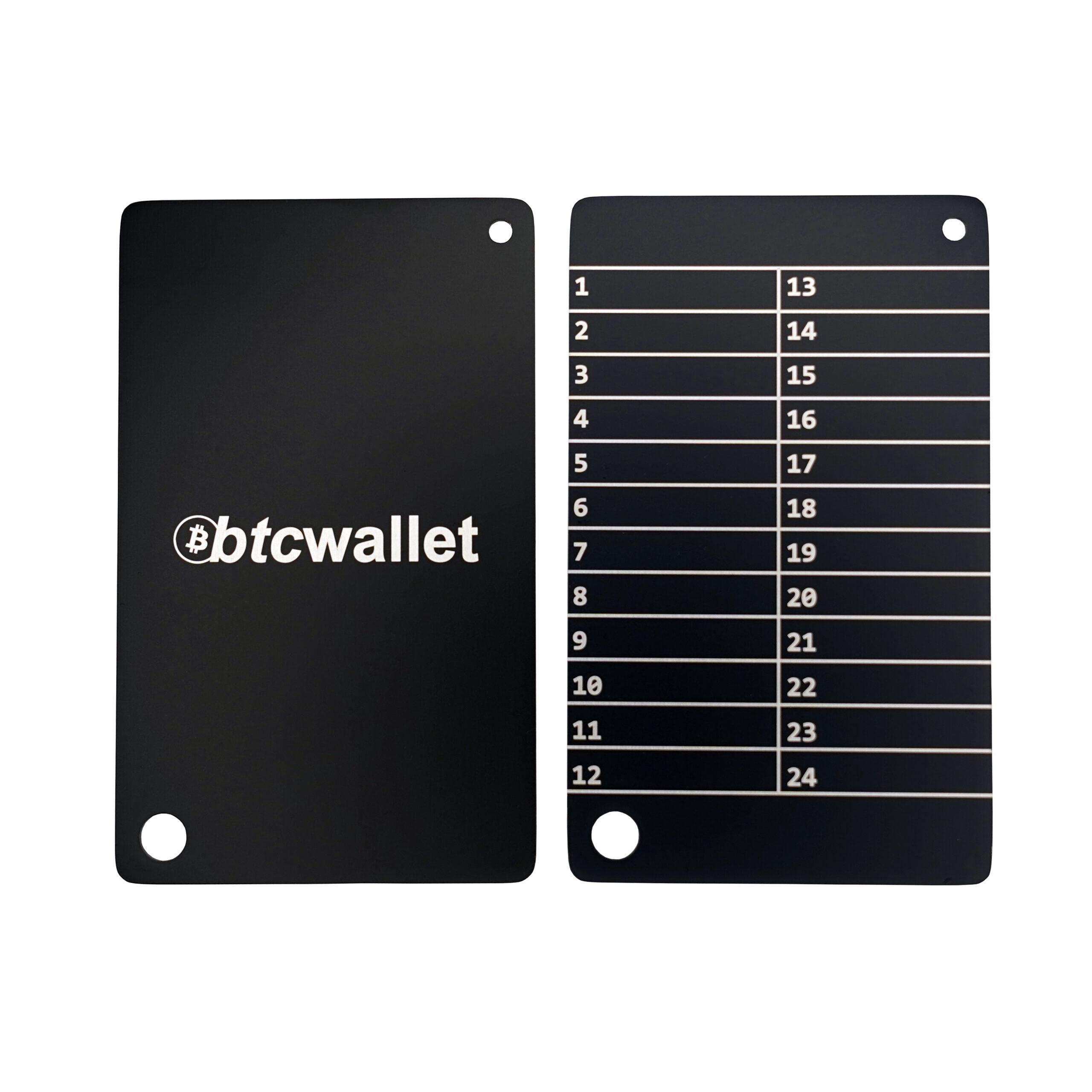 Набір для зберігання сід-фрази Btcwallet Black Plate 2 металеві пластини/кріпильний болт (34061653)