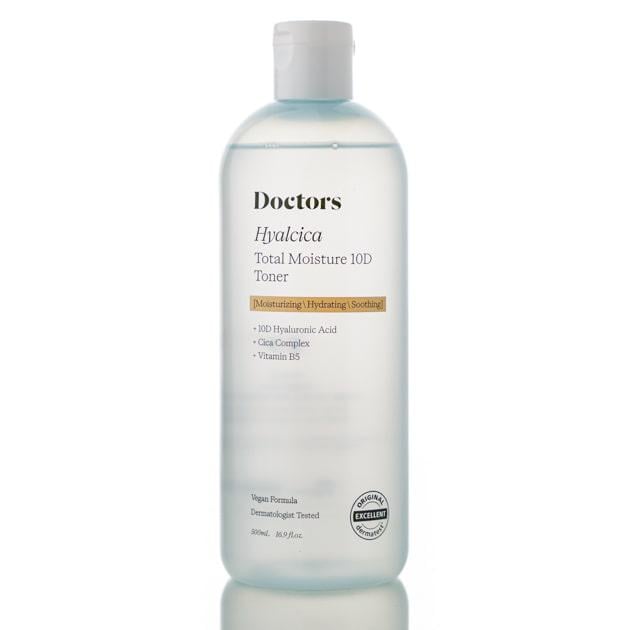 Тонер зволожуючий з 10 формами гіалуронової кислоти та центелою Doctors Hyalcica Total Moisture 10 D Toner 500 мл