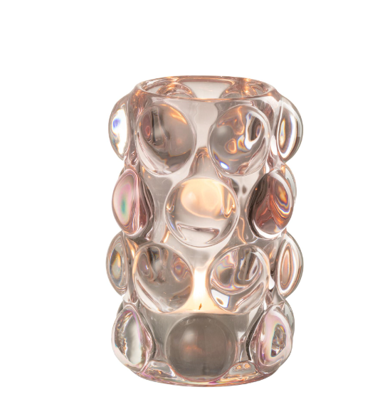 Подсвечник стеклянный J-LINE 12 см Розовый (1446)