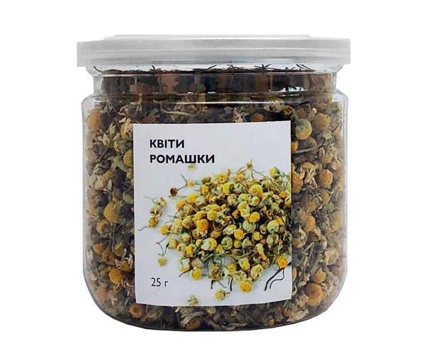 Чай квітково-трав'яний Ромашка квіти органічний в банці 25 г (OS-RO-B25)
