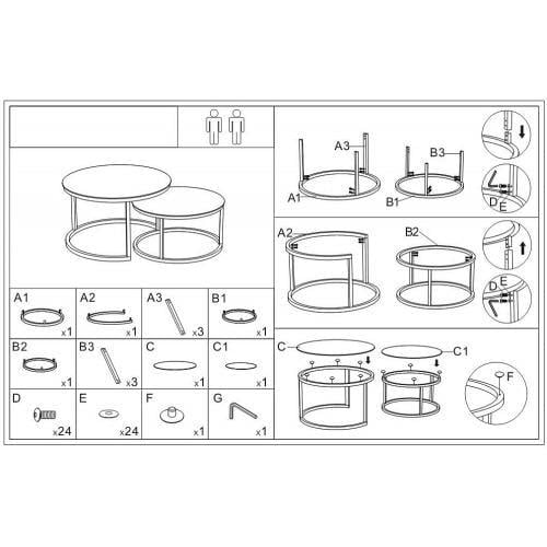 Журнальный столик Signal PORTAFINO B комплект 80/60 см Хром/Серый (PORTAFINOBSZCH) - фото 2 Журнальный столик Signal PORTAFINO B комплект 80/60 см Хром/Серый (PORTAFINOBSZCH) - фото 2