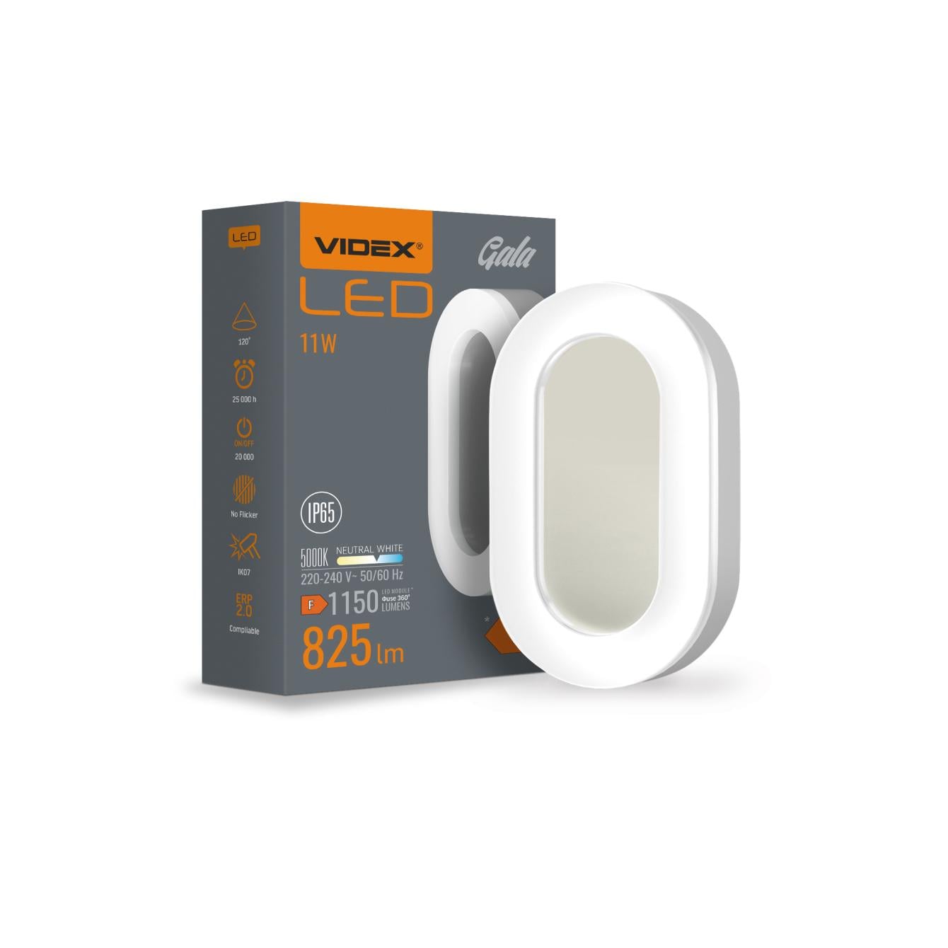 Светильник LED ART IP65 овальный Videx VLE-BHFO-115 11W 5000K 220V (VX29178)
