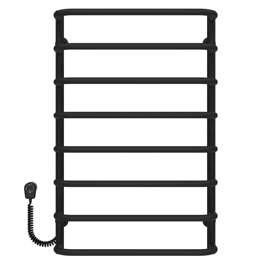 Полотенцесушитель электрический Deffi Стандарт П8 EF16 левое подключение крашеная сталь 500х800 мм Черный (D.SS.80.50.8.EBL5)