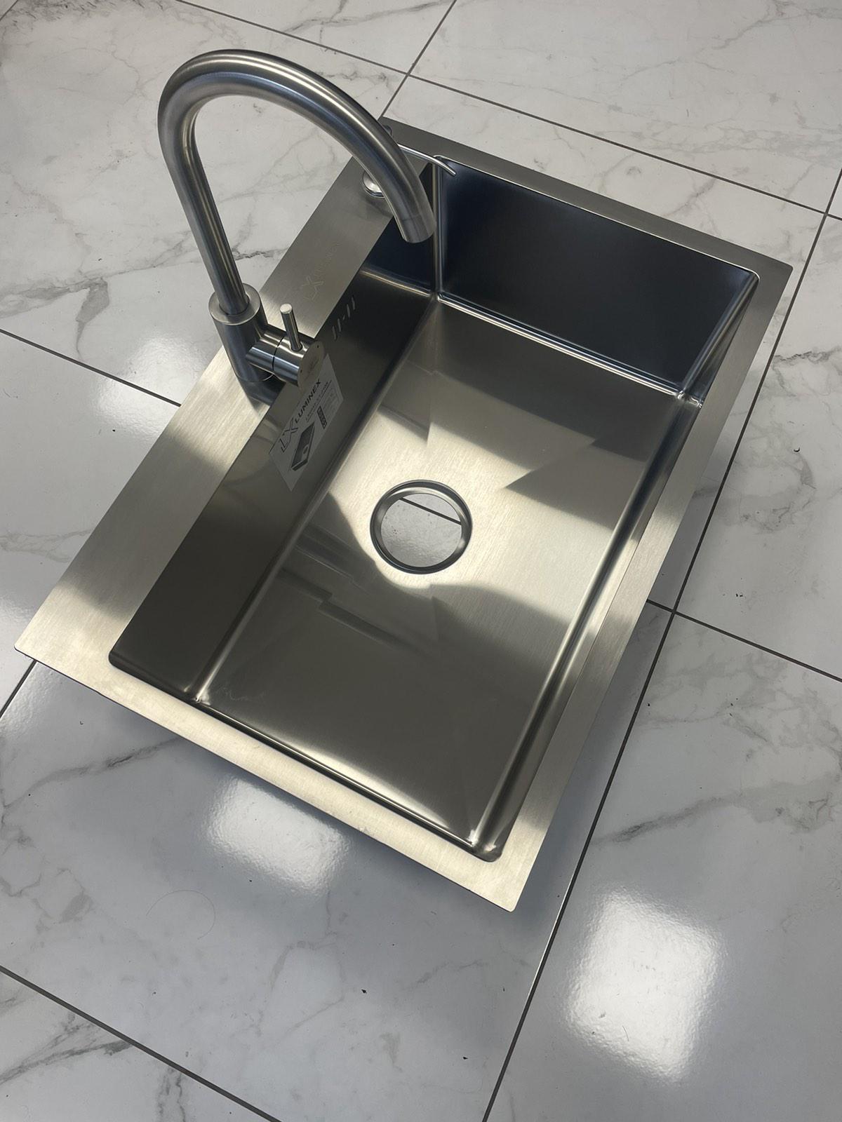 Мойка кухонная Luminex 6045 4в1 со смесителем для кухни 3,0/1,0 мм - фото 5 Мойка кухонная Luminex 6045 4в1 со смесителем для кухни 3,0/1,0 мм - фото 5